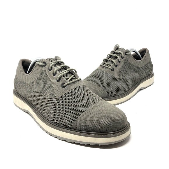 SWIMS Shoes Mens 11 Barry Oxford Taupe Gray Knit Mesh Athletic Dress Lace Up - Picture 1 of 11